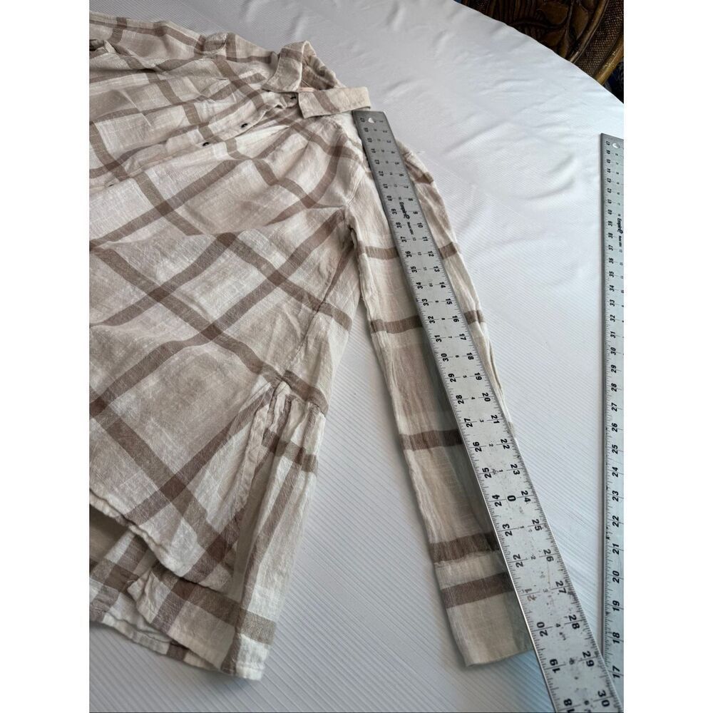 Free People Peppy In Plaid Button Up Ruffle Back Size Medium - Picture 4 of 10